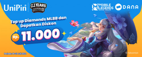 Juli – Top up Diamonds MLBB Dapatkan Diskon Hingga Rp 11.000 Pakai Dana & Bonus Item Code MLBB!